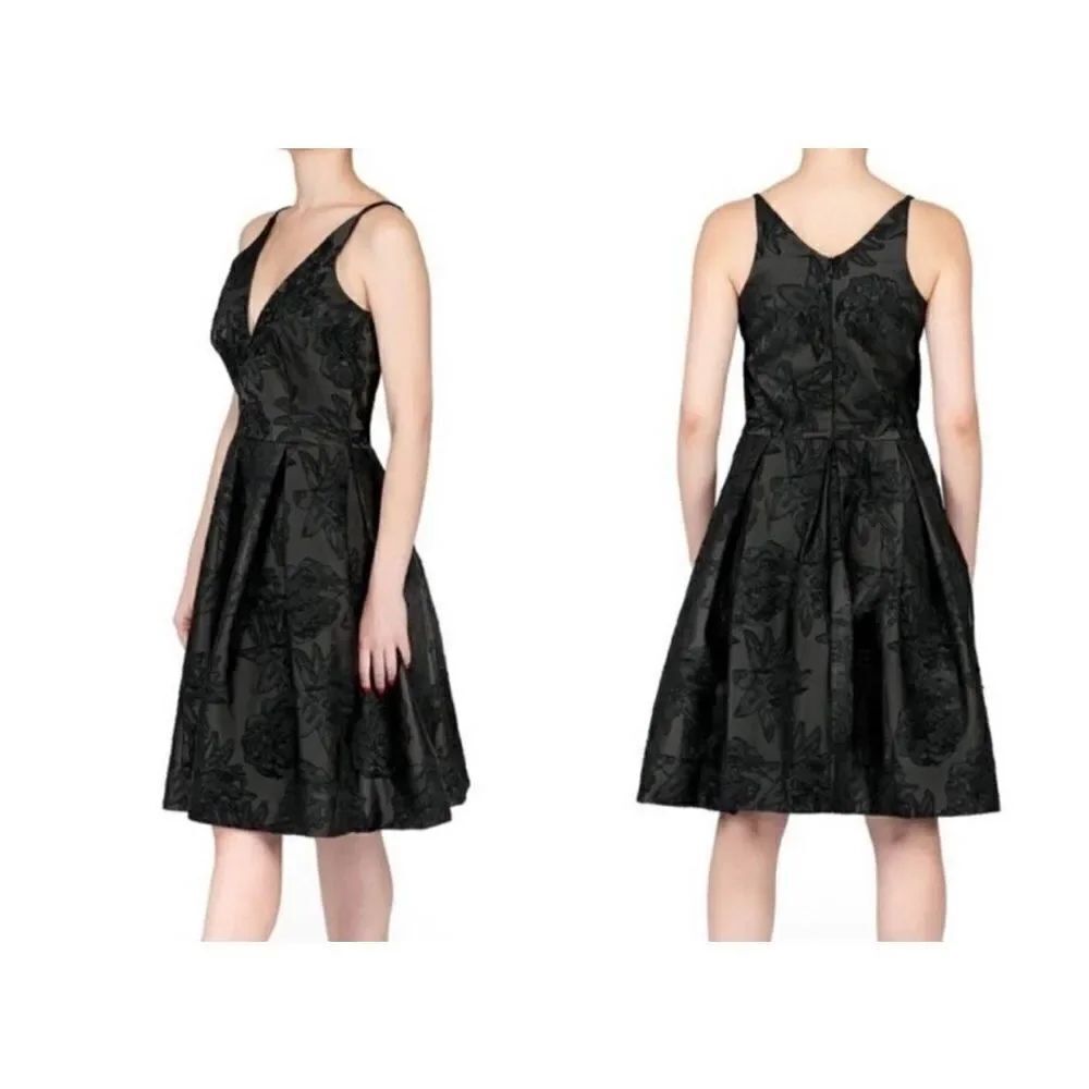 NWT Dress the Population Colette Dress Jacquard Black Size XS